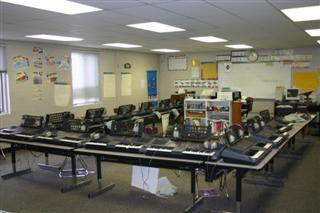 The Yamaha keyboards in the music lab provide a fun way to learn music.