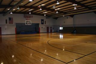 The gym provides a place for intramural athletics and physical exercise.